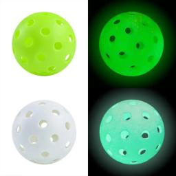 Pickleball luminoso para competição ao ar livre, bola verde durável, luz da noite, brilhante no escuro, 74mm, 40 buracos - Image 3