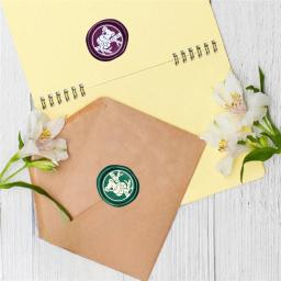 Selos de cera com cabeça removível, padrão de animais mistos para DIY Invitation Card Craft, borboleta, coruja, abelha, inseto, coala, coelho, cão, 25mm - Image 3