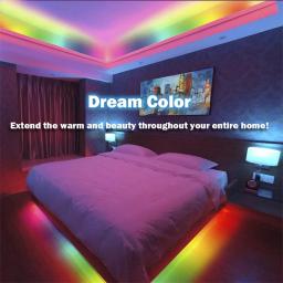 Fita LED com Controlo de Aplicações, RGB, WS2812B, Efeito de Perseguição, Bluetooth, Fita, Festa, Quarto, Cozinha, Decoração, 20m, 12LEDs/m - Image 2