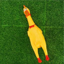Frango squealing para pet, borracha amarela mastigar brinquedo para cachorro, brinquedo engraçado mastigar - Image 6