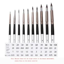 10 pincéis de pintura em aquarela artística, pincel de óleo acrílico plano e ponta, kit de pintura, caneta de desenho, materiais de arte, pintura à mão - Image 2