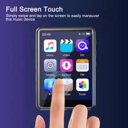 Touch Screen MP3 Player com BT 5.0, alto-falante HD embutido, rádio FM, gravação de voz, ebook, 2,4" - Image 2