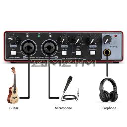 Interface de áudio profissional, equipamento de placa de som para guitarra elétrica, monitor, loopback, usb, estúdio externo, gravação ao vivo, 1pc - Image 5