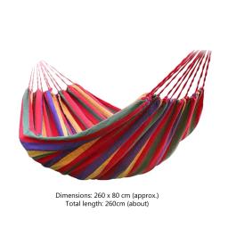 Rede de lona, portátil, não-torcer, listrado, único, ao ar livre, jardim, viagens, camping - Image 5