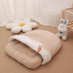 Almofada para animais de estimação com travesseiro, aconchegante ninho de gato, canil, cama lavável, produtos para cães e gatos pequenos, inverno - Image 6
