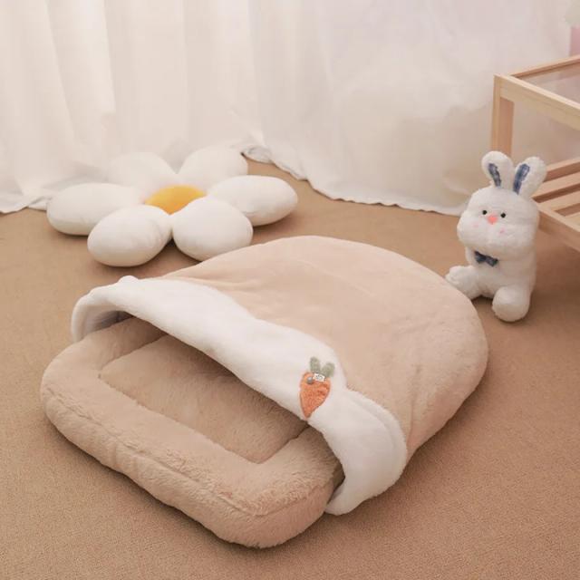 Almofada Aconchegante para Animais de Estimação com Travesseiro, Ideal para Gatos e Cães Pequenos, Cama Lavável para o Inverno