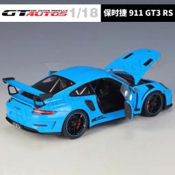 WELLY-Modelo de carro de liga fundida, Porsche 911, GT3 RS, carros miniatura colecionáveis, carros esportivos, presente de férias, GTA, 1:18 - Image 4