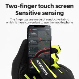 Rockbros luvas de aquecimento quente ciclismo luvas de aquecimento elétrico sensor inteligente inverno térmico esqui luva longa tipo-c carregamento - Image 3