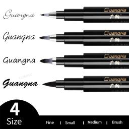 Caneta caligrafia com tinta preta, canetas de arte para letras, marcadores de pincel para escrita e desenho, 4 pcs/set - Image 2