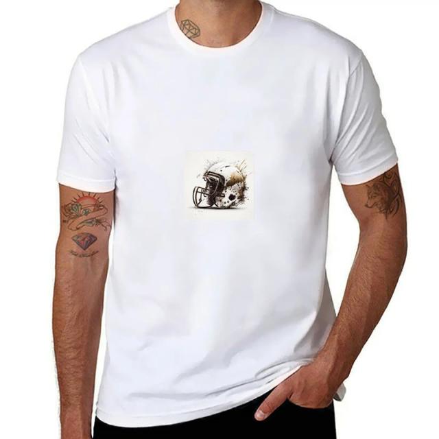 Camiseta Masculina Gráfica Blank com Estampa de Capacete de Futebol Americano
