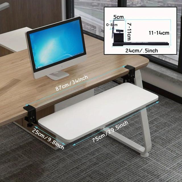 Bandeja Ergonômica Retrátil para Teclado e Mouse com Braçadeira, Instalação Sem Ferramentas - Atacado 1 Unidade