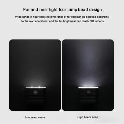 Luz de bicicleta frontal LED com buzina, Farol de carregamento USB, Luz de advertência, 2 em 1, 7 modos - Image 5