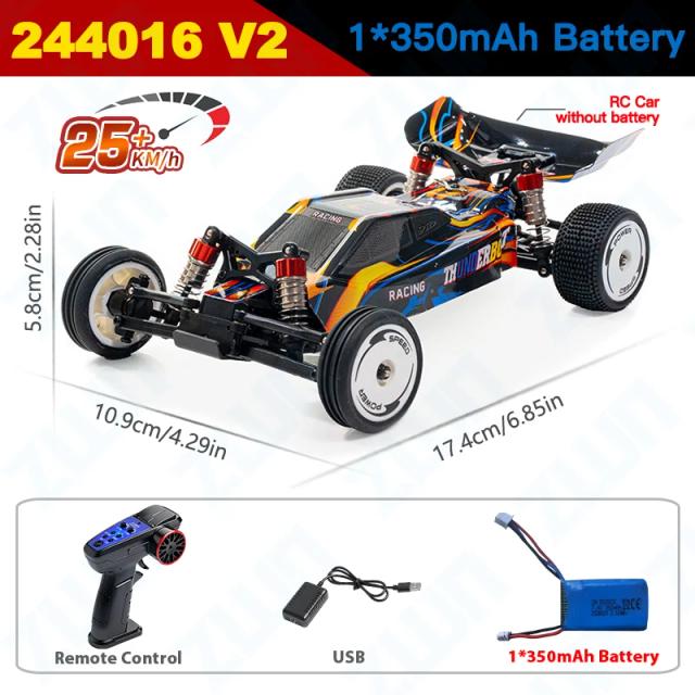 Wltoys 244016 V2 Carro de Corrida 2WD 25km/h 1:24