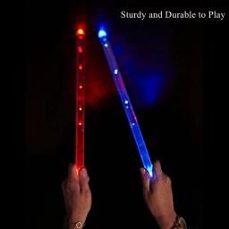 Baquetas luminosas com bateria recarregável, LED Light Up, 15 cores, Glow Drum Sticks, Acessório Profissional Instrumento Musical - Image 5
