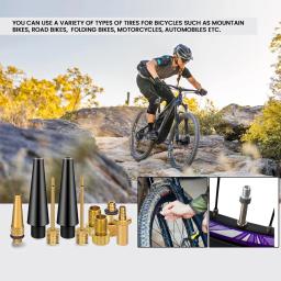 Prémio latão moto pneu válvula adaptadores, bola bomba agulha, adaptadores kit como inflação dispositivos e acessórios, 1 conjunto - Image 6