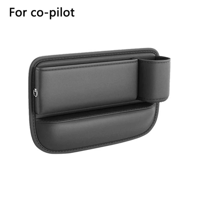 Organizador Multifuncional para Carro: Saco de Armazenamento com Suporte para Copo em Couro PU - Ideal para Fendas Internas (1 ou 2 Peças)