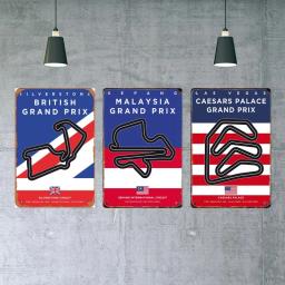 Racing Track Metal Cartaz, F1 Competição Sinal, Pintura Em Lata, Bar, Homem Caverna Clube, Modern Wall Art, Decor Painel, Mural Estética - Image 6