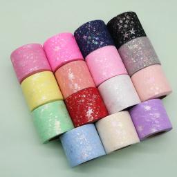 25 jardas colorido estrela tule fita impresso malha diy artesanal hairpin arco cocar cozimento festa de casamento decoração acessórios - Image 4