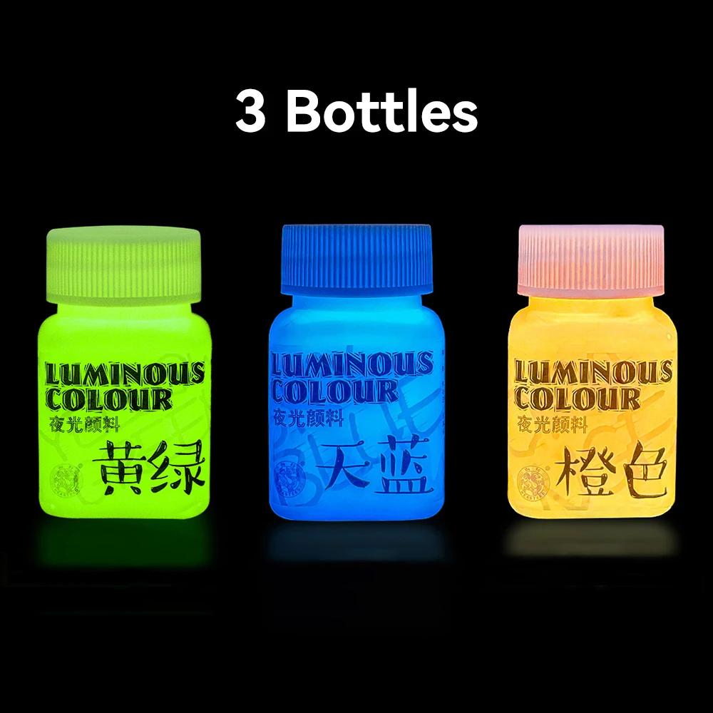 Conjunto de tinta acrílica fluorescente luminosa, 58ml, que brilha no escuro, pintado à mão, criativo, faça você mesmo, tecido têxtil, pigmento, materiais de arte - Image 1