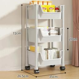 Carrinho de armazenamento multifuncional para cozinha, snack rack, organizador do armário, acessórios do banheiro - Image 6