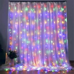 LED Cortina String Luz, Fada Decoração, USB, feriado, guirlanda, lâmpada, 8 modos, casa, festa de Natal, ano novo, casamento, 2024 - Image 2