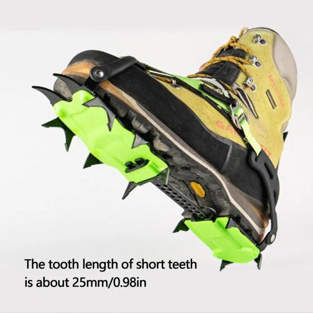 Capa de Sapato Profissional Crampon para Montanhismo com 14 Dentes - Equipamento Antiderrapante para Escalada, Pesca no Gelo e Neve de Alta Qualidade