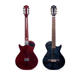 Guitarra elétrica portátil com efeito embutido, bonito Sunset Flame Maple, silencioso, corda de nylon, viagem, clássica, alta qualidade - Image 4
