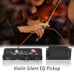 Mudo silencioso violino captador, EQ equilíbrio Sensing equalizador Piezo, Preamp para violino com fone de ouvido saída Tom - Image 1