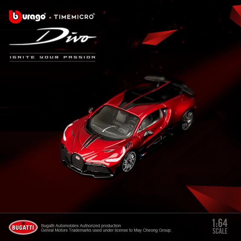 TimeMicro-Diecast carro modelo com pneus de borracha, liga esportiva, carro miniatura, brinquedos presentes, coleção Hobby, 1, 64 - Image 1
