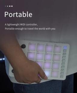 M-Vave SMC-PAD LaunchPad, design portátil, controlador MIDI sem fio, adequado para iniciantes - Image 2