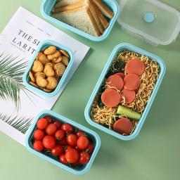 Dobrável Silicone Food Container, Portátil Bento Containers, Lancheira, Microware, Casa, Cozinha, Exterior, Armazenamento, 4 Tamanhos - Image 3