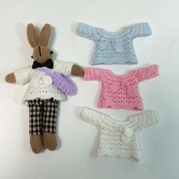 Mini boneca artesanal de lã de crochê artesanal Roupas de lã pequenas Decoração de boneca de tricô DIY Hand Hook Acessórios de vestuário fofos - Image 5