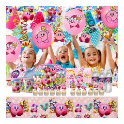 Kirby: Star Allies Tema Festa Talheres Descartáveis Placa de Papel Copo Toalha de Mesa Chá de Bebê Crianças Festa de Aniversário Decoração Suprimentos - Image 1