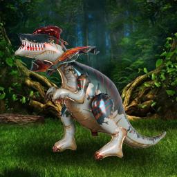 1pcs Grande 4D Dinossauro Foil Balões Selva Animal Baby Boys Festa de Aniversário Decors Jurassic Standind Dragão Crianças Brinquedos Air Globos - Image 2