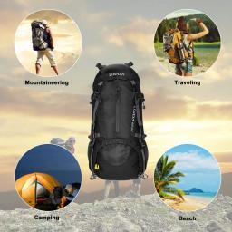 Lixada-Outdoor Sport Mochila, 50L Resistente à Água, Caminhadas, Camping, Viagem, Pack, Montanhismo, Escalada, Mochila, Trekking - Image 6