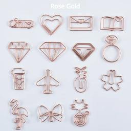 Clipe de papel metal para scrapbook, conjunto de 10 peças, com vários desenhos animados, coração, estilo animal, livro, planejador, página, marcador, fichário - Image 1