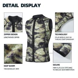 Camuflagem Neoprene Mergulho Vest para Homens e Mulheres, 3mm Wetsuit, Shorts Pesos, Fato de Natação Sem Mangas, Colete de Pesca Surf, Drop Ship - Image 4