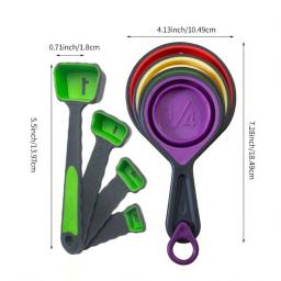 Conjunto De Ferramentas De Medição De Cozimento De Silicone, Copo De Medição, Dobrável, Farinha De Café, Açúcar, Ferramentas De Cozinha - Image 6