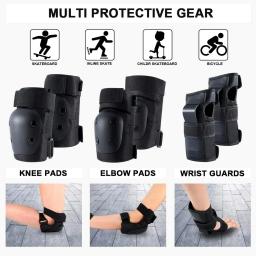 Joelheiras para adultos, protetores de pulso, conjunto de engrenagens protetoras, multi esportes, skate, patinação, ciclismo, 6 peças - Image 2