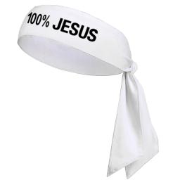 Jesus Sport Tie Headband, futebol, futebol, atletismo, fitness, bandana, 100% - Image 3
