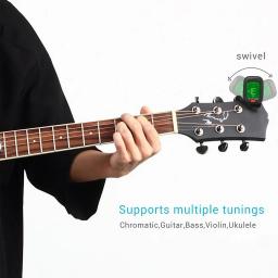Afinador de guitarra digital dobrável, alta sensibilidade, display lcd para guitarra acústica, baixo, ukulele, peças de guitarra - Image 5