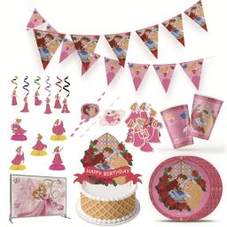 Disney aurora princesa dormindo beleza festa de aniversário suprimentos decoração látex balão pano de fundo placas de papel copos broche crianças brinquedos - Image 2