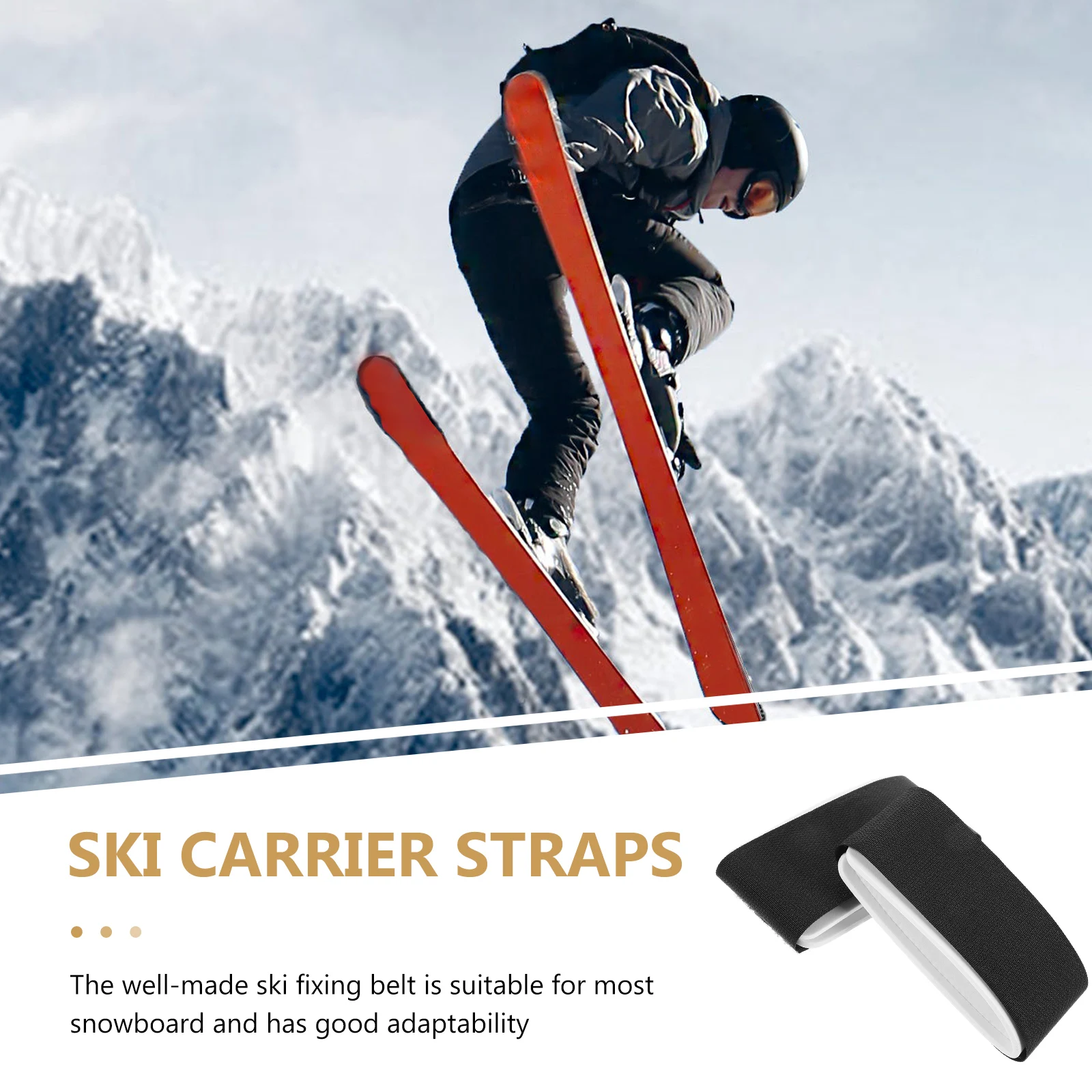 4 pçs correias snowboard fixação bandas cor azul ajustável ao ar livre esquis suprimentos leve portátil esquis suprimentos rack de armazenamento - Image 5