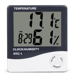 Termômetro interno digital preciso, higrômetro, HTC-1 AAA, operado a pilhas, temperatura, medidor de umidade, relógio para casa - Image 1