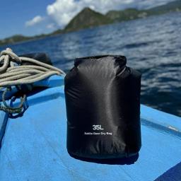 Saco seco impermeável de nylon 70D Saco à deriva Pacote de armazenamento de roupas de natação Rafting Saco de esporte de caiaque 1pc - Image 3