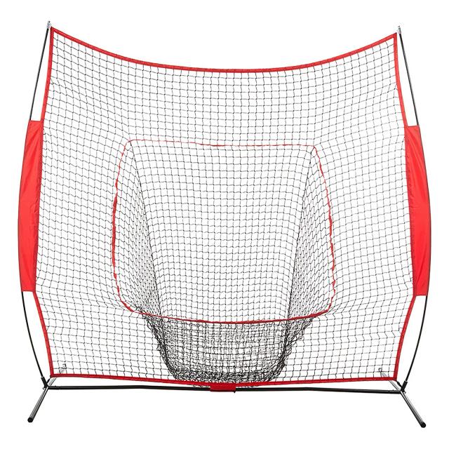 Rede de Treinamento de Beisebol Dobrável 7x7ft com Rebounder para Prática de Lançamentos e Rebatidas no Quintal