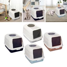 Fechado com capuz gato com porta, gatinho coberto, bandeja de lixo, grande Pet Supplies, Indoor Cats Training - Image 4