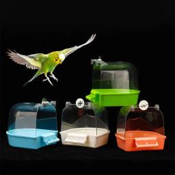 Limpar Gaiola De Banho De Pássaro para Periquito, Acessórios De Gaiola Portátil, Tubo De Banho, Caixa De Chuveiro para Conure Budgies, Limpar - Image 6