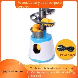 Lançador portátil de bola de tênis de mesa atualizado, versão de alimentação dupla, robô ping pong, máquina pitching para treinadores, 2024 - Image 4