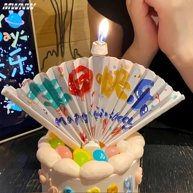 Aniversário Mágico: Ventilador Automático com Abertura de Velas e Topper de Bolo para Festas e Presentes DIY
